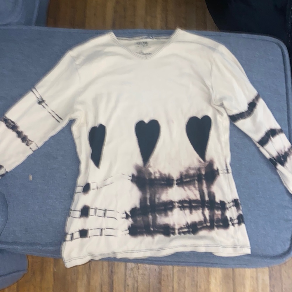 Beige and black print long sleeve